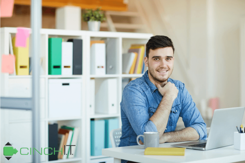 Computer support seminar with newly hired remote employee.